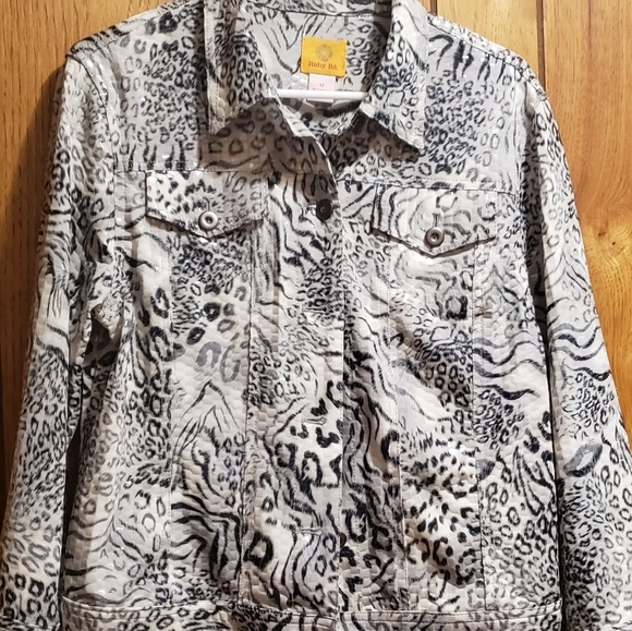 Ruby Rd. White Tiger Print Embellished Jacket, Cle - Picture 1 of 5